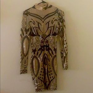 Sheer, Sequins Detailed Dress